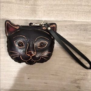 Leather Cat coin pouch
